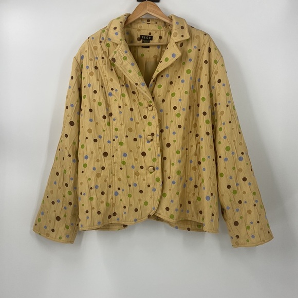 Boho elegant polka dot design artsy button front blazer jacket - Picture 14 of 14